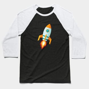 Retro Rocket Blast Off Baseball T-Shirt